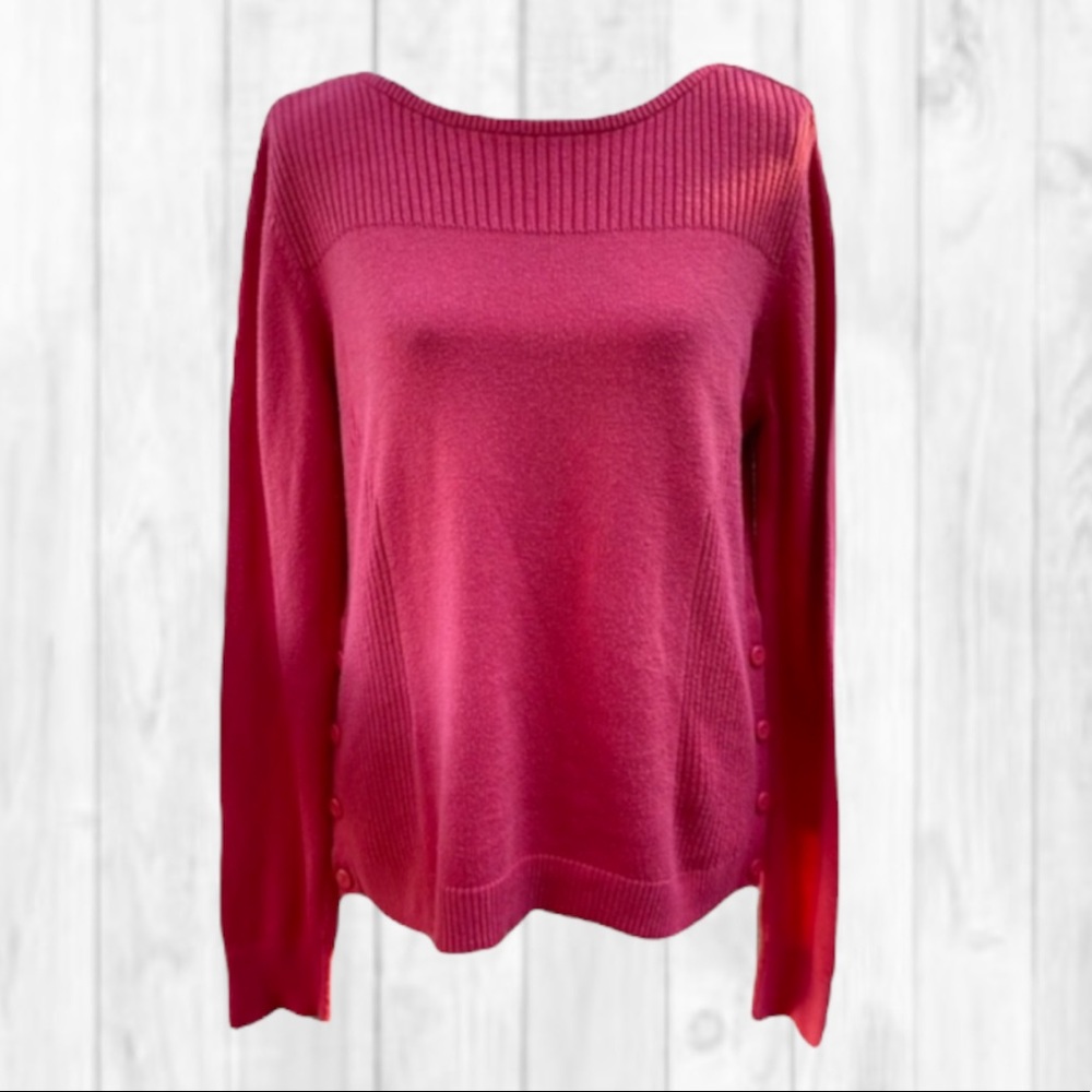Ann Taylor Women’s Pullover Sweater with Side Buttons (XL)